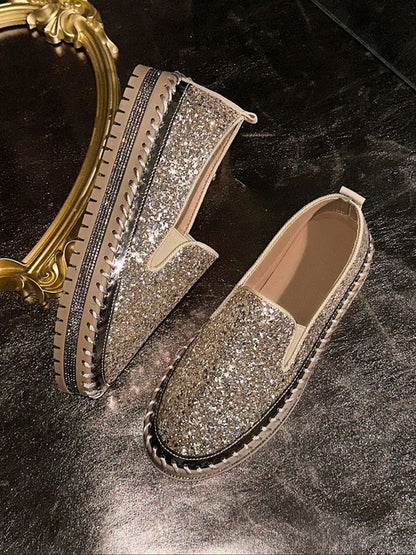 Glitter Slip-On Loafers