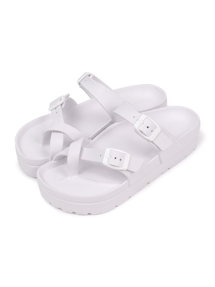 Crossover Buckle Strap Sandals