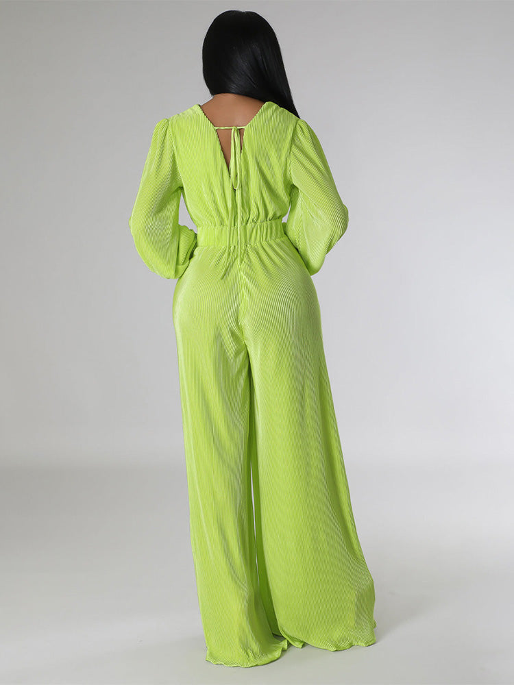 Pleated Knotted Jumpsuit - ECHOINE