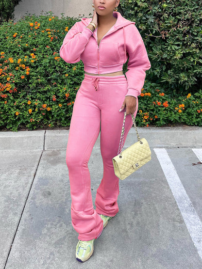 Basic Hoodie Extended Pants Set