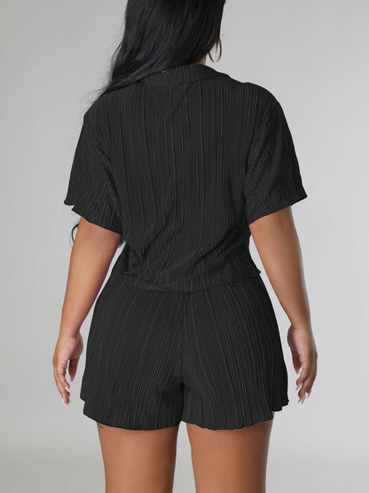 Pleated Shorts Set