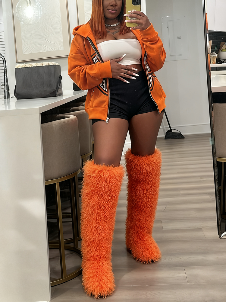 Thigh High Mongolian Fur Boots