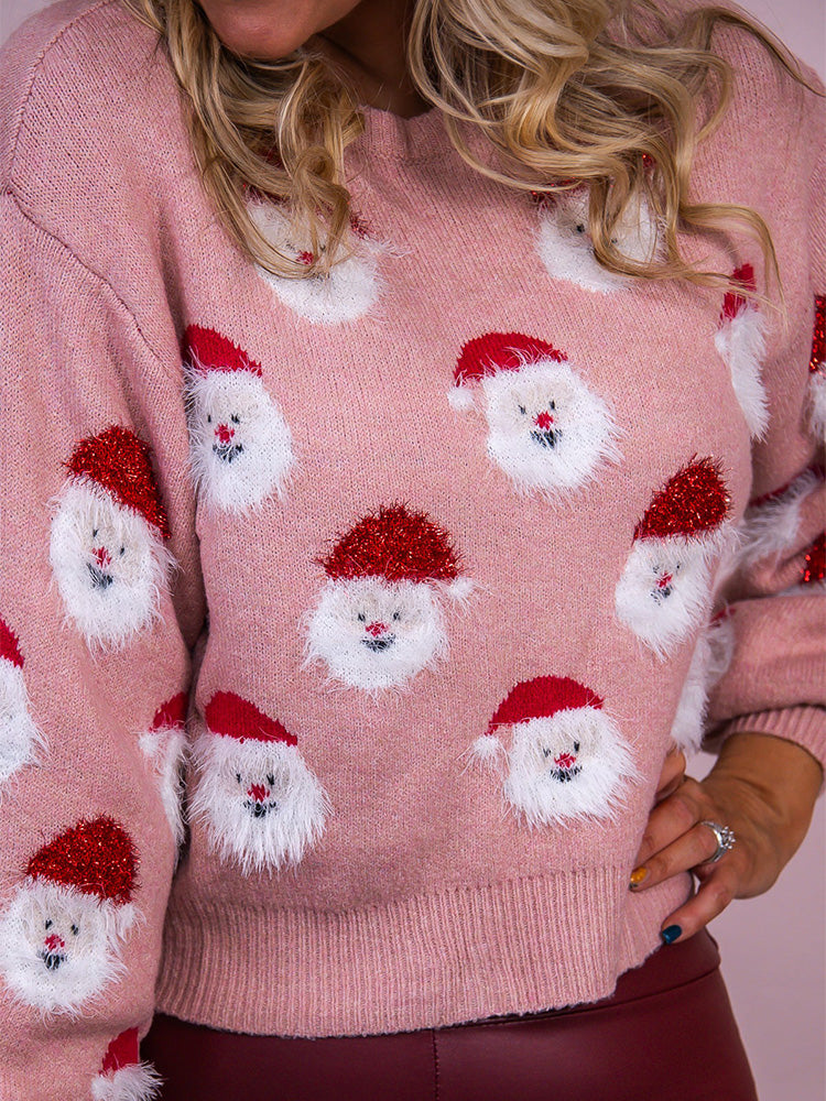 Santa Pattern Knit Sweater - ECHOINE