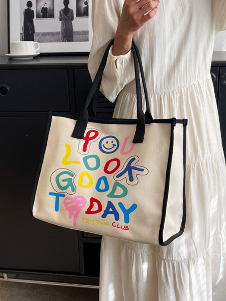 YOU LOOK GOOD TODAY Square Canvas Bag - ECHOINE