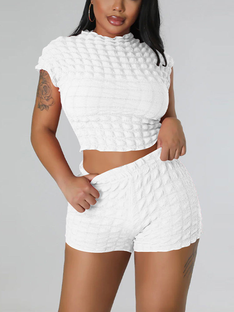 Bubble Solid Shorts Set