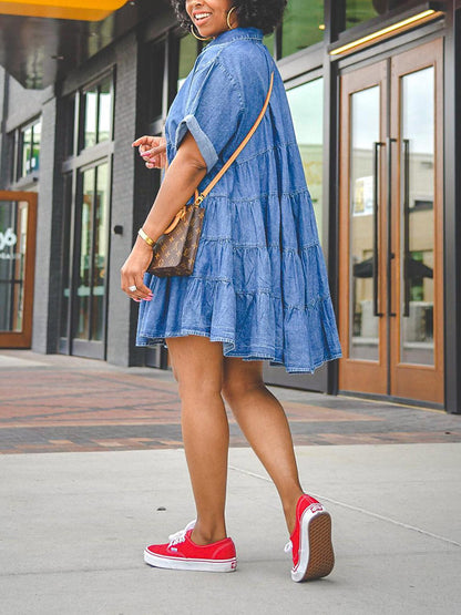 Denim Loose Fit Dress - ECHOINE