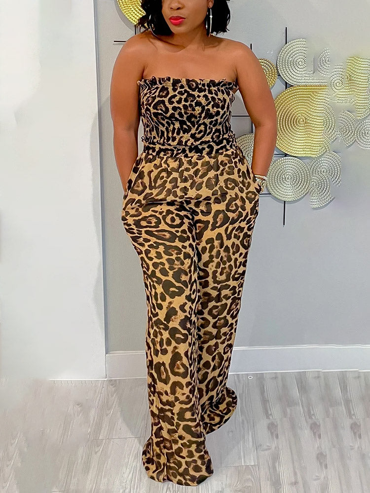 Leopard Backless Jumpsuit - ECHOINE