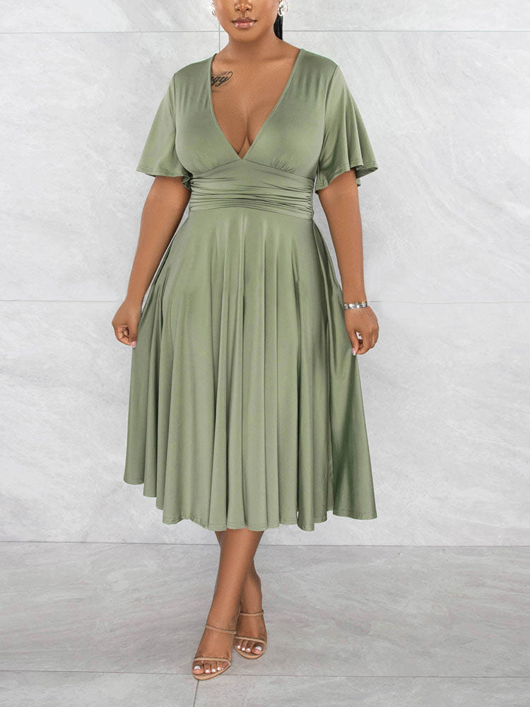 Draped Midi Dress - ECHOINE