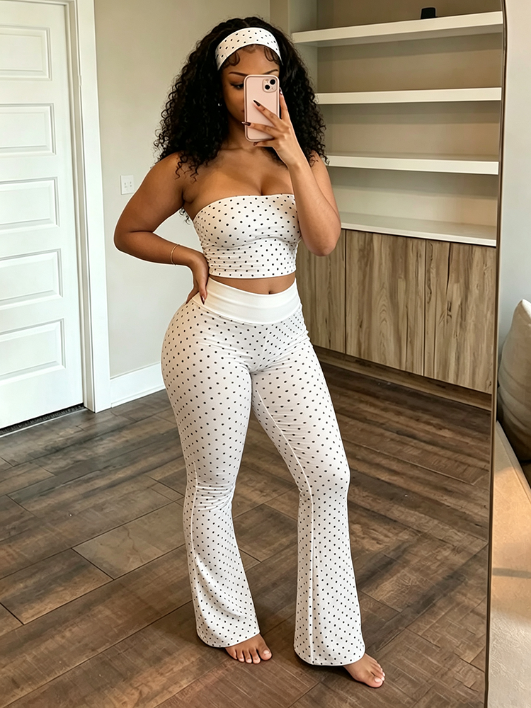 Brunch Polka Dot Pant Set W/Headband