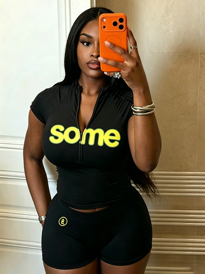 Somebody Crop Top & Biker Shorts Set