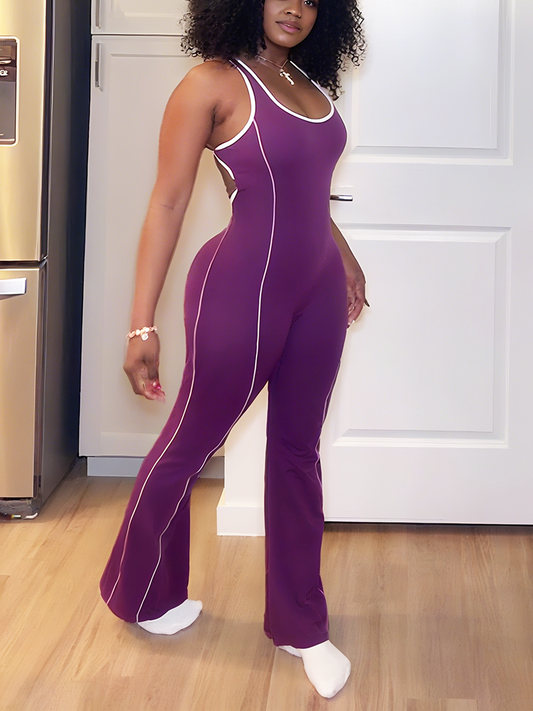 Gymfit Contrast Flared Jumpsuit