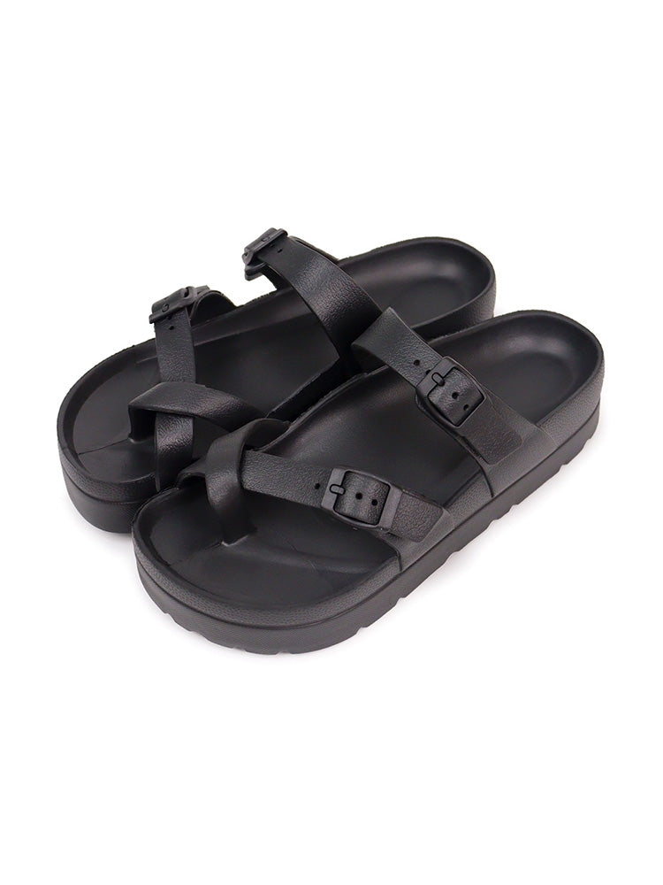 Crossover Buckle Strap Sandals