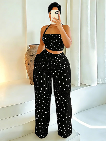 Polka Dot Fringe Three Pieces Set