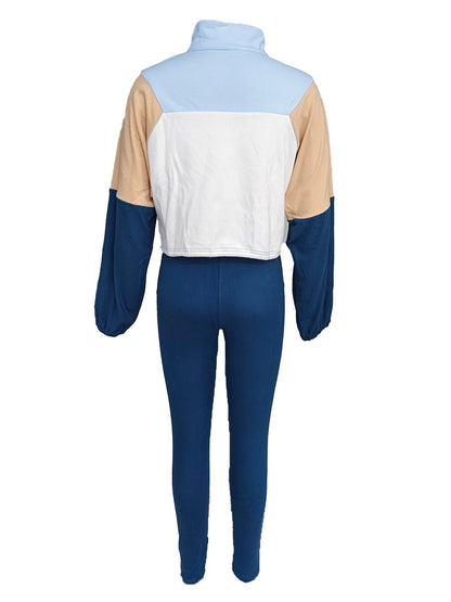 Colorblock Half Zip Top & Leggings Set