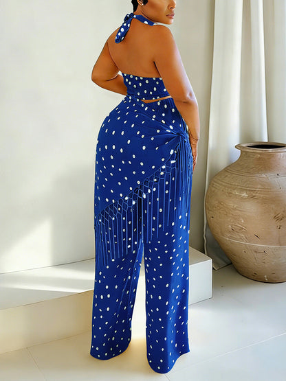 Polka Dot Fringe Three Pieces Set