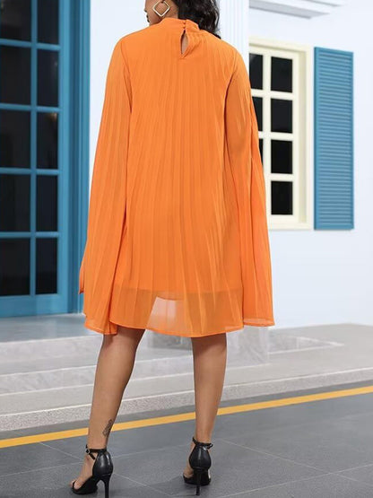 Split Cloak Sleeve Chiffon Dress