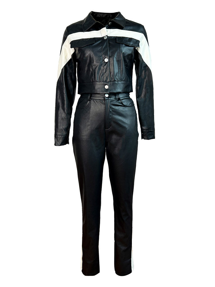 Leather Jacket & Pants Set - ECHOINE