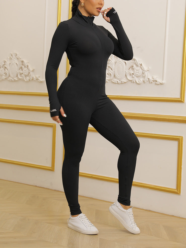 Thumb-Hole Long Sleeve Jumpsuit