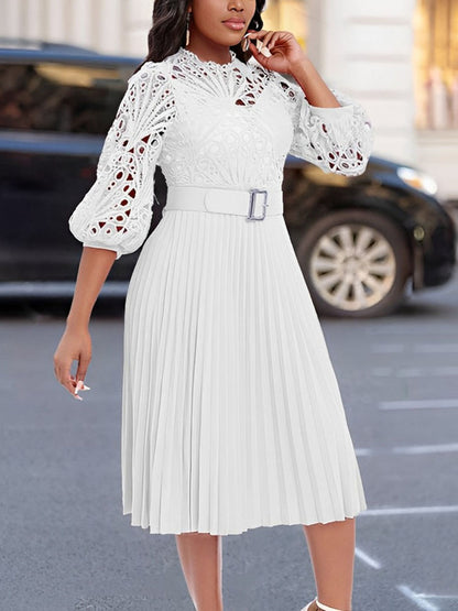 Lace Pleated Dress - ECHOINE