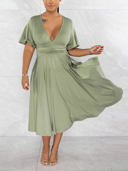 Draped Midi Dress - ECHOINE