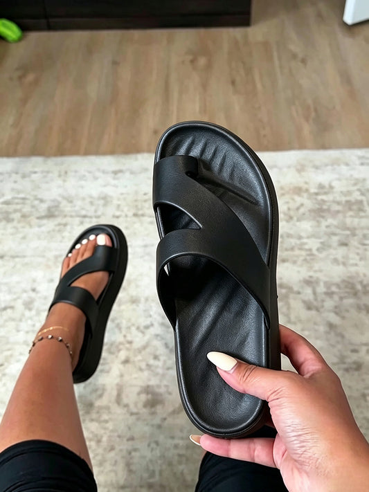 Toe-Loop Platform Sandals