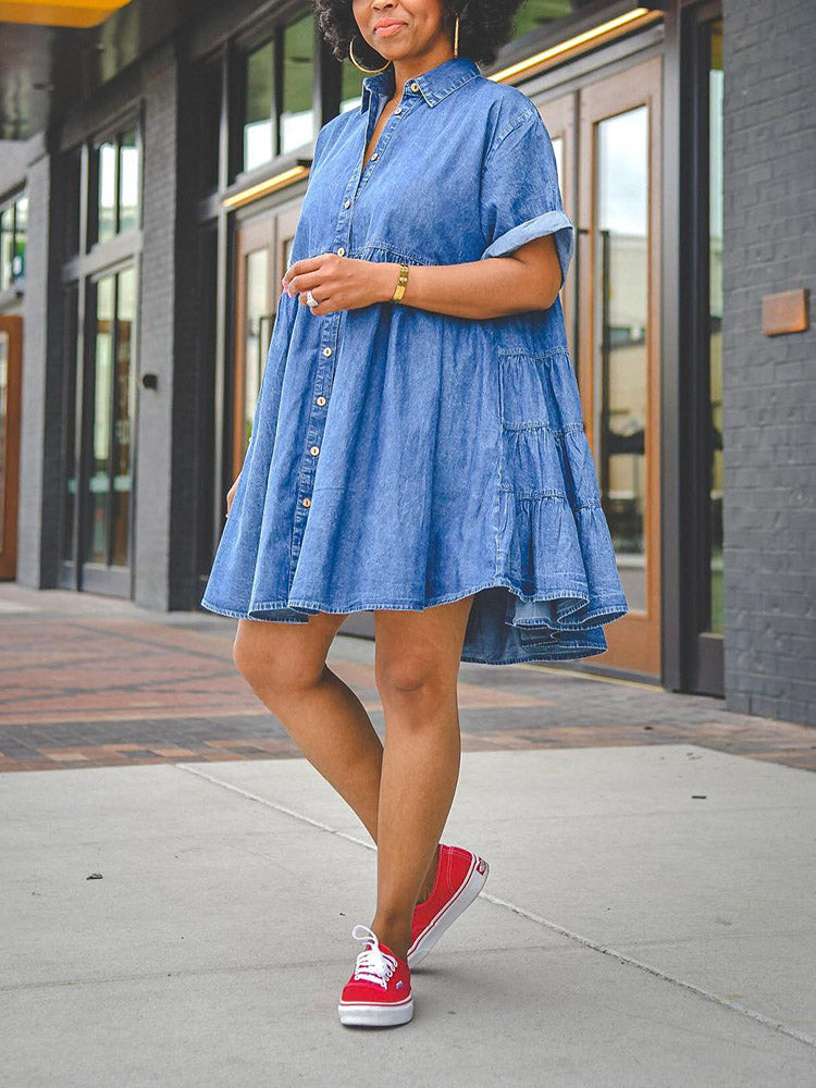 Denim Loose Fit Dress - ECHOINE