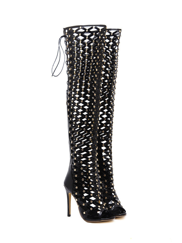 Studded Over The Knee Boots - ECHOINE