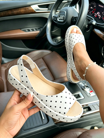 Comfy Polka Dot Slingback Sandals