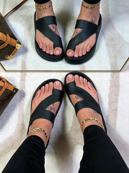 Toe-Loop Platform Sandals