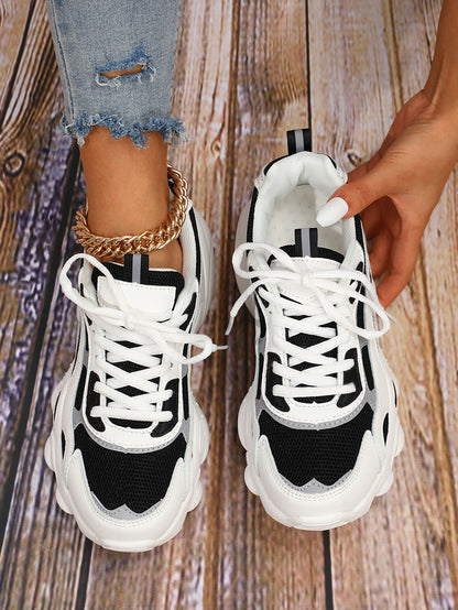 Lace-up Chunky Sneakers - ECHOINE