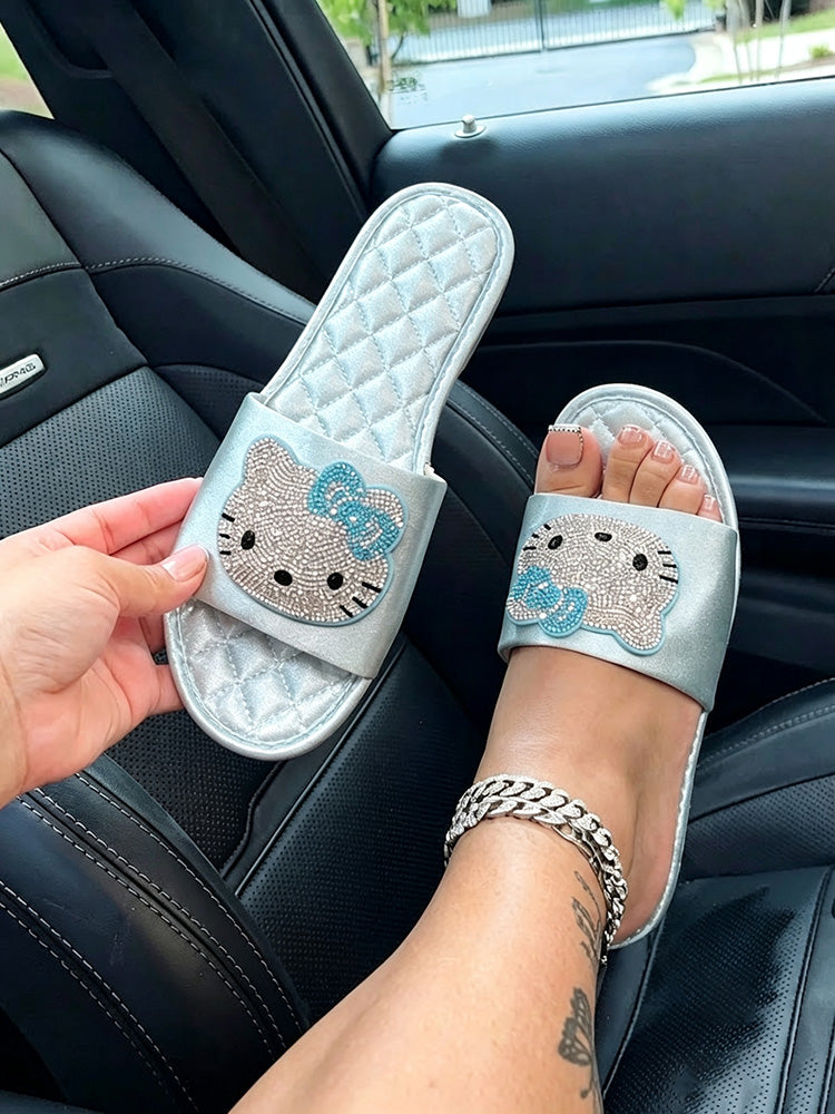 Bedroom Cute Rhinestone Slides