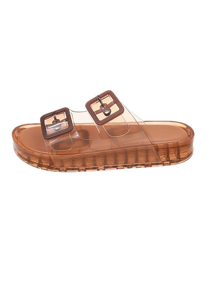 Jelly Double Buckle Strap Sandals