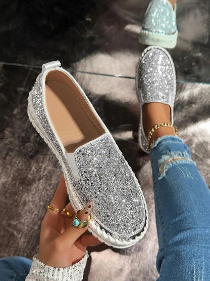 Glitter Slip-On Loafers