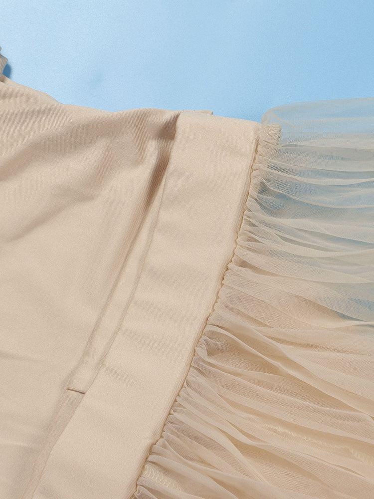 Halter Bodysuit Sheer Skirt Set - ECHOINE