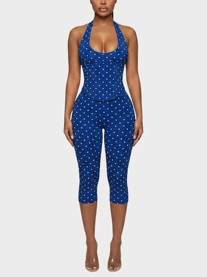 Polka Dot Jumpsuit & Corset Set