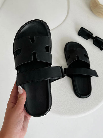 Velcro Strap Flat Sandals