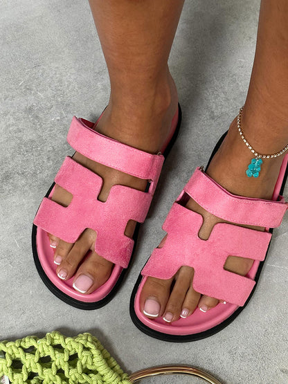 Velcro Strap Flat Sandals