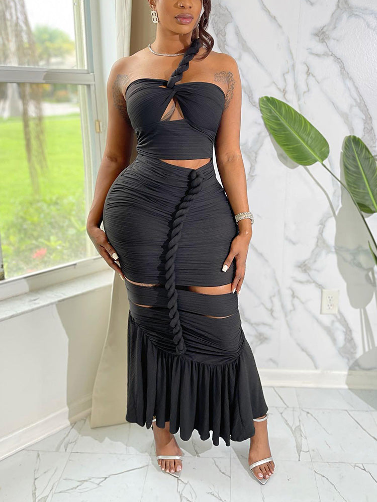 Twist Rope Cutout Maxi Dress