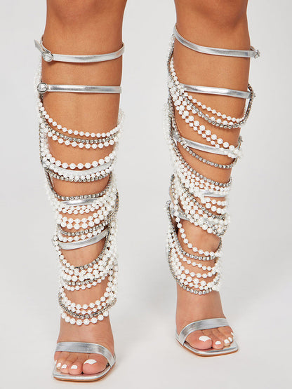 Pearl & Rhinestone Gladiator Sandals