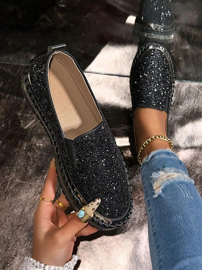 Glitter Slip-On Loafers