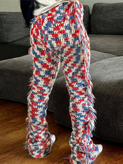 Colorful Knit Tassel Pants - ECHOINE