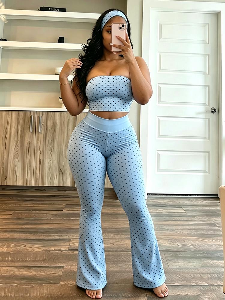 Brunch Polka Dot Pant Set W/Headband