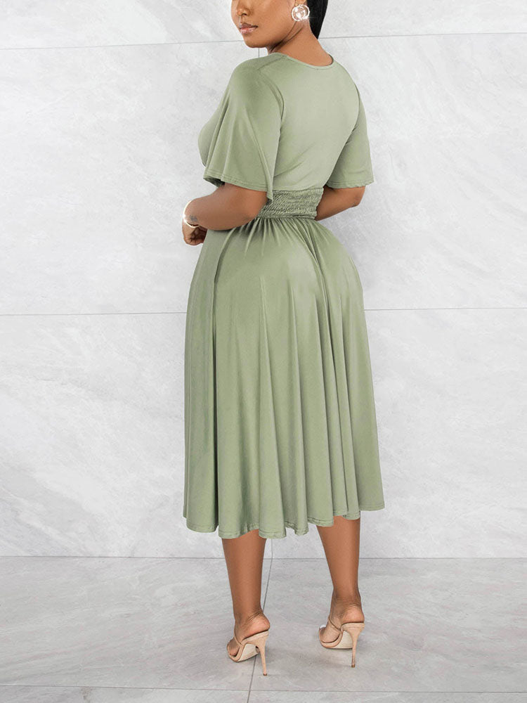 Draped Midi Dress - ECHOINE