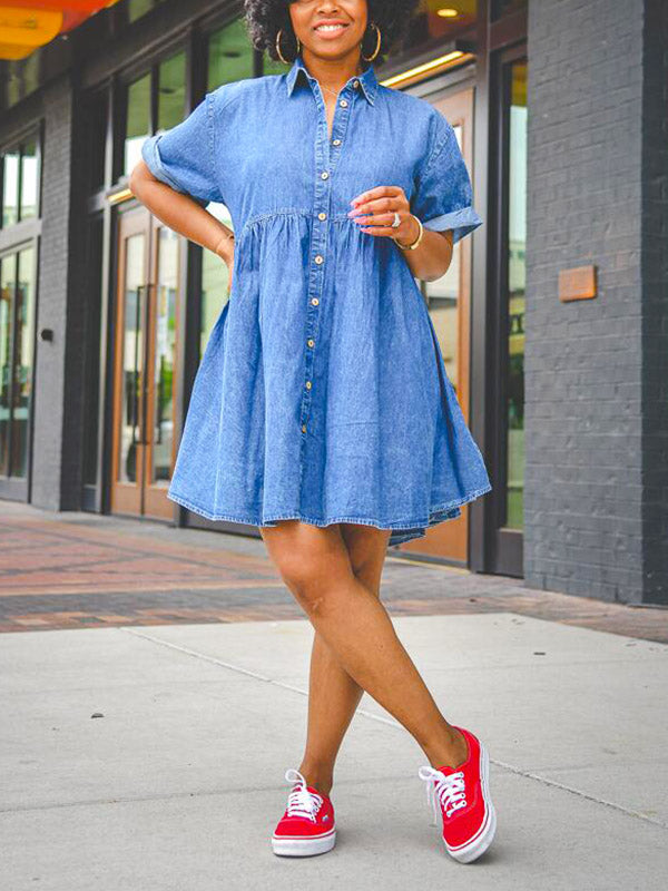 Denim Loose Fit Dress - ECHOINE