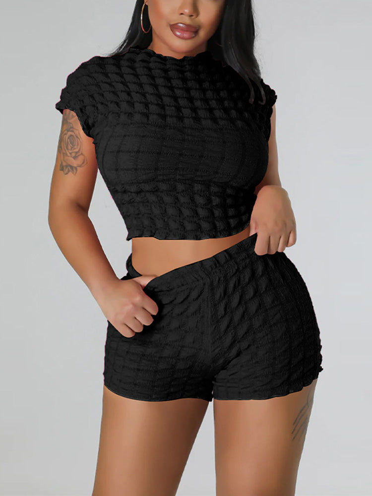 Bubble Solid Shorts Set