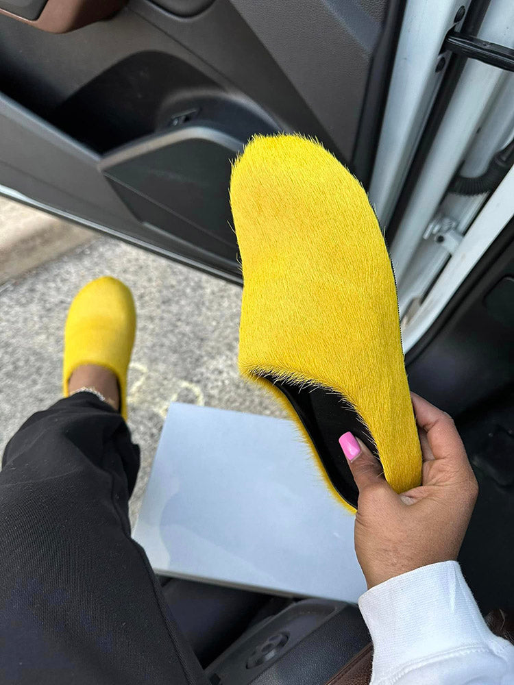 Fur Slip-On Flat Slides