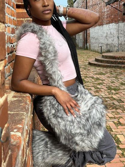 Faux Fur Shoulder Bag