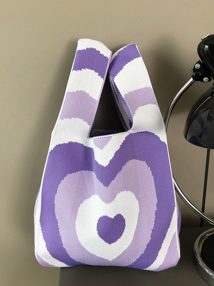LOVE Heart Pattern Crochet Bag - ECHOINE