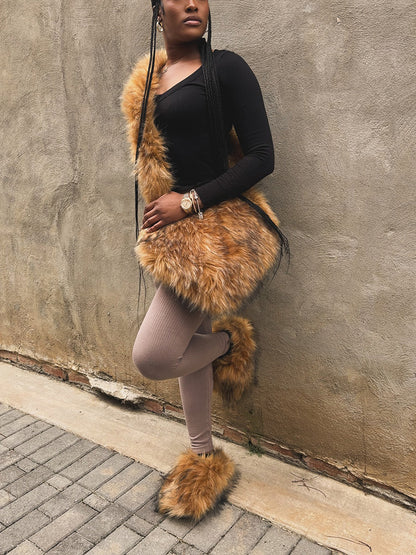 Faux Fur Shoulder Bag