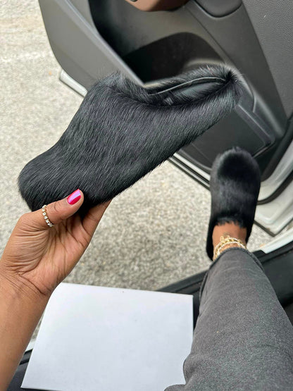 Fur Slip-On Flat Slides